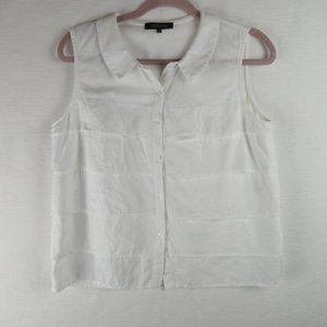 Jaeger Linen Sleeveless Button Down Size 12 (US 10) Tiered